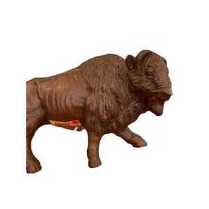 1990's Red Mill American Buffalo Bison Handcrafted Figurine Carved Resin USA